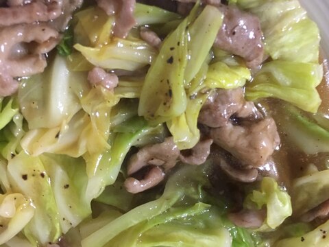 キャベツと豚肉の中華餡炒め